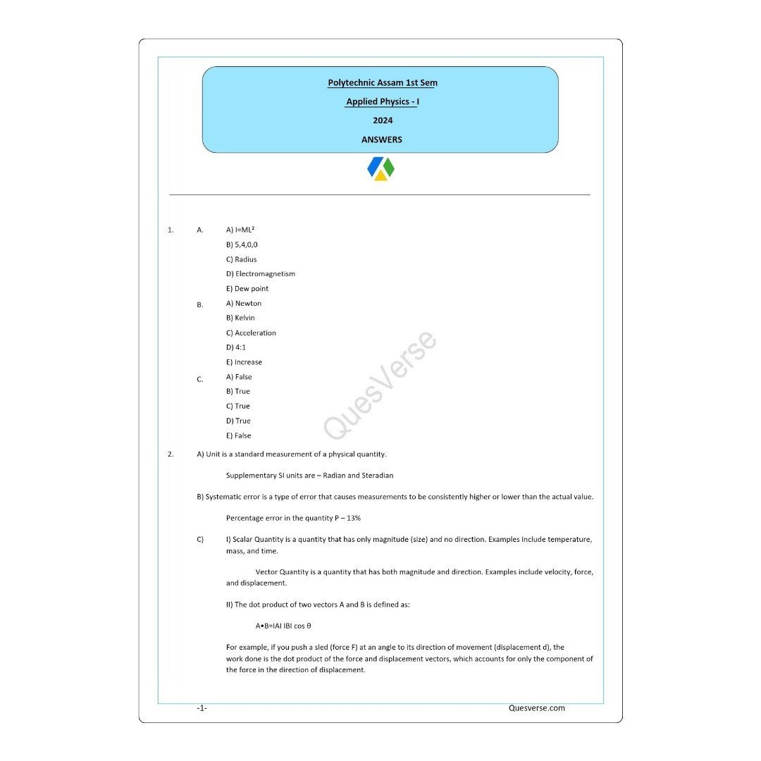 All in one Bundle pack | PYQ Solutions | 1st Sem-Polytechnic Assam - Image 3