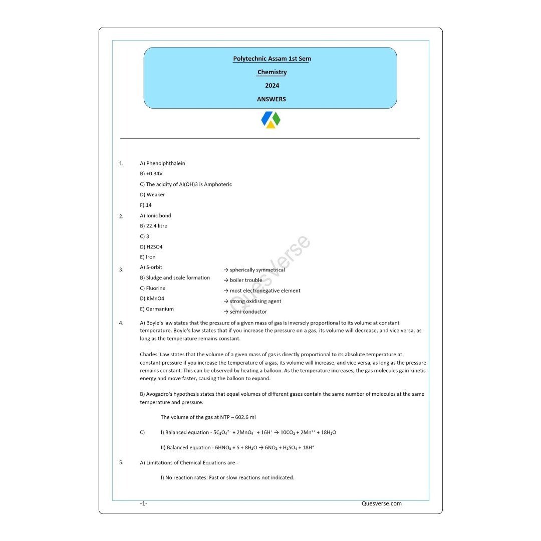 All in one Bundle pack | PYQ Solutions | 1st Sem-Polytechnic Assam - Image 2