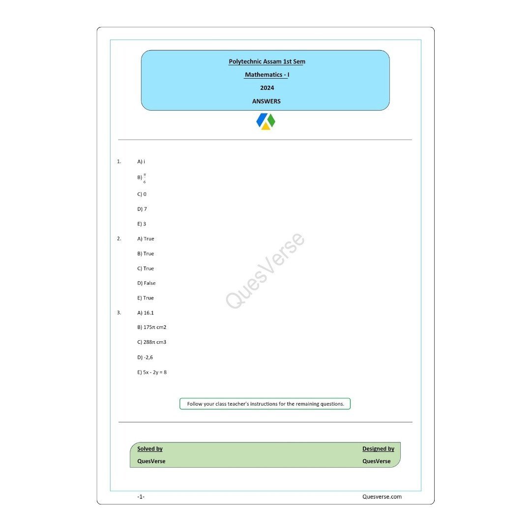 All in one Bundle pack | PYQ Solutions | 1st Sem-Polytechnic Assam - Image 6