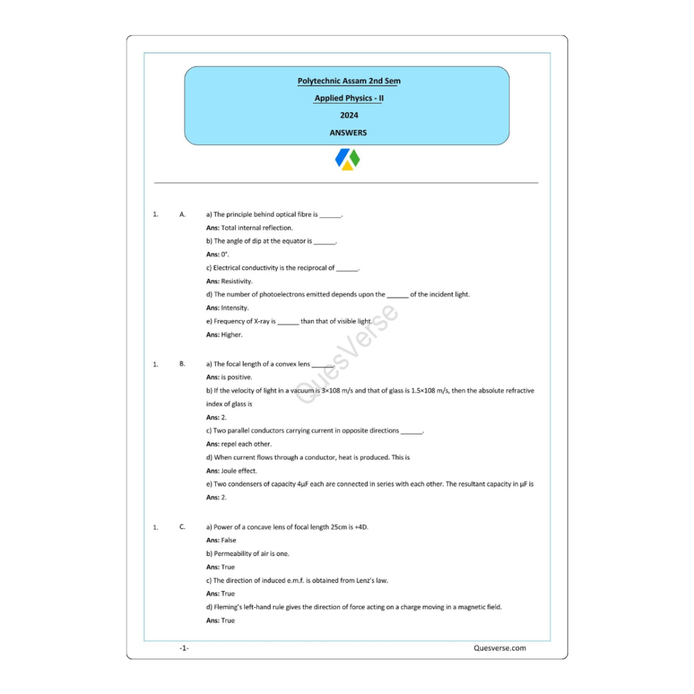 All in one Bundle pack | PYQ Solutions | 2nd Sem Polytechnic Assam - Image 2