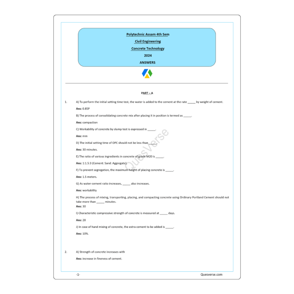 All in one Bundle pack | Civil Engineering | PYQ Solutions | 4th Sem Polytechnic Assam - Image 5