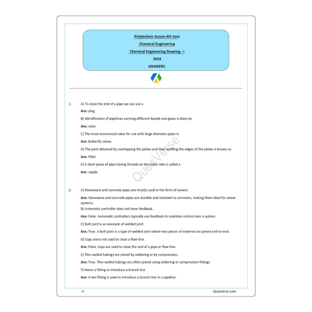 All in one Bundle pack | Chemical Engineering | PYQ Solutions | 4th Sem Polytechnic Assam - Image 6