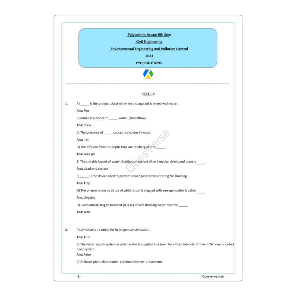 All in one Bundle Pack | Civil Engineering | PYQ Solutions | 6th Sem Polytechnic Assam - Image 4