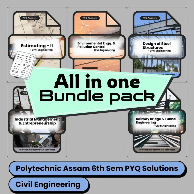 All in one Bundle Pack | Civil Engineering | PYQ Solutions | 6th Sem Polytechnic Assam