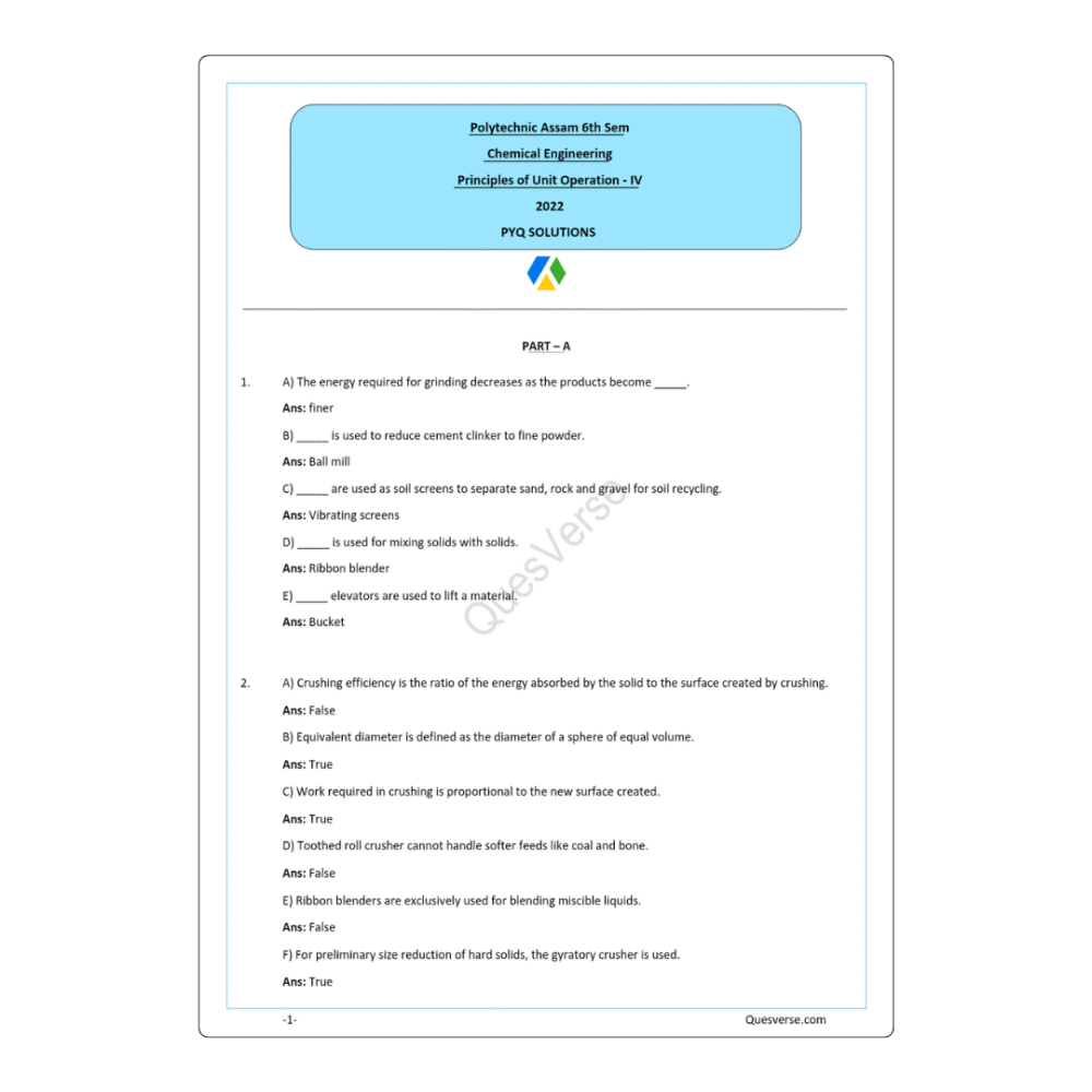 All in One Bundle Pack | Chemical Engineering | PYQ Solutions | 6th Sem Polytechnic Assam - Image 3