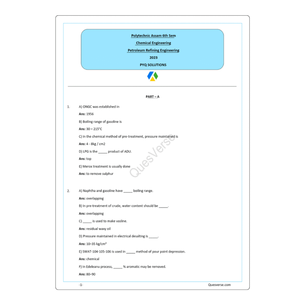 All in One Bundle Pack | Chemical Engineering | PYQ Solutions | 6th Sem Polytechnic Assam - Image 5