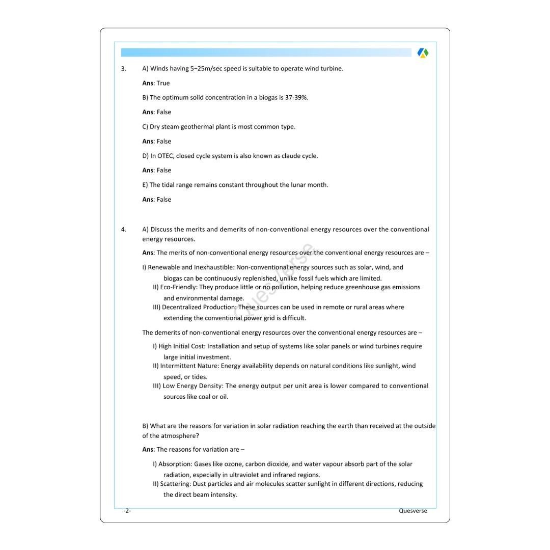 Non-Conventional Energy | PYQ Solutions | 5th Sem-Polytechnic Assam - Image 3