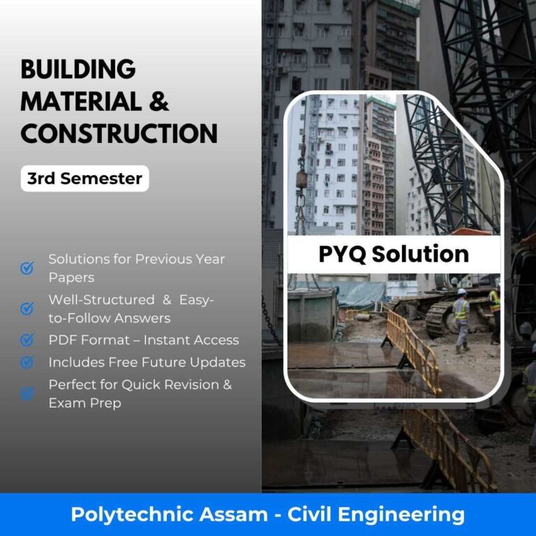 Building Material & Construction | Civil Engineering | PYQ Solutions | 3rd Sem-Polytechnic Assam