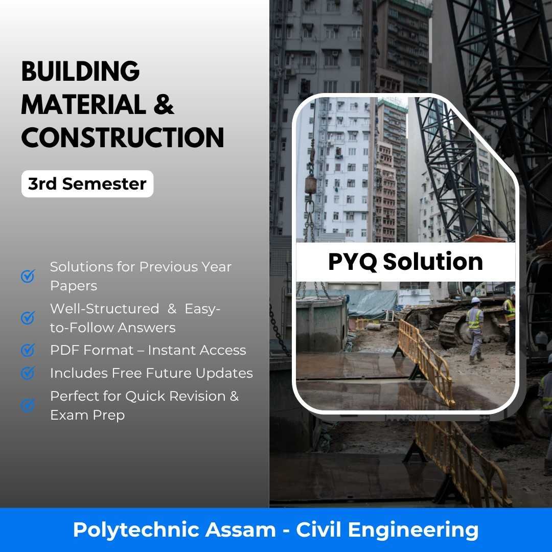 Building Material & Construction | Civil Engineering | PYQ Solutions | 3rd Sem-Polytechnic Assam