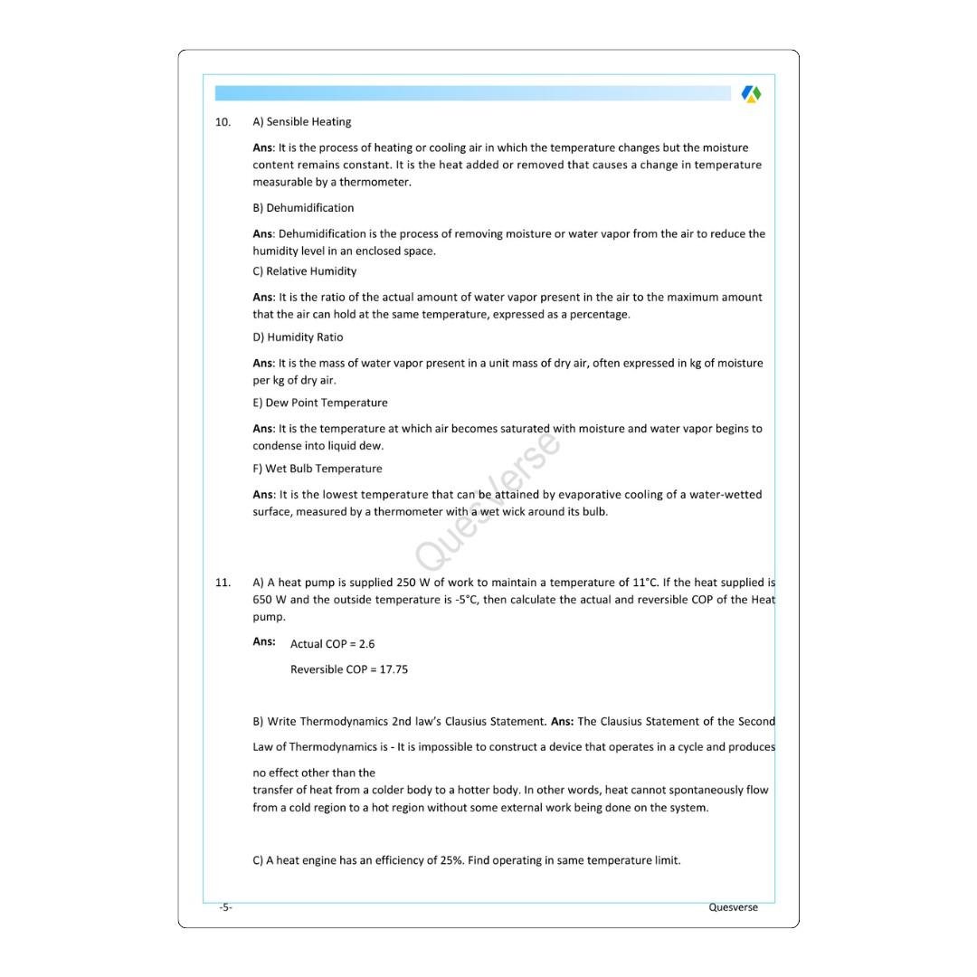 Refrigeration & Air Conditioning | Mechanical Engineering | PYQ Solutions | 5th Sem-Polytechnic Assam - Image 3