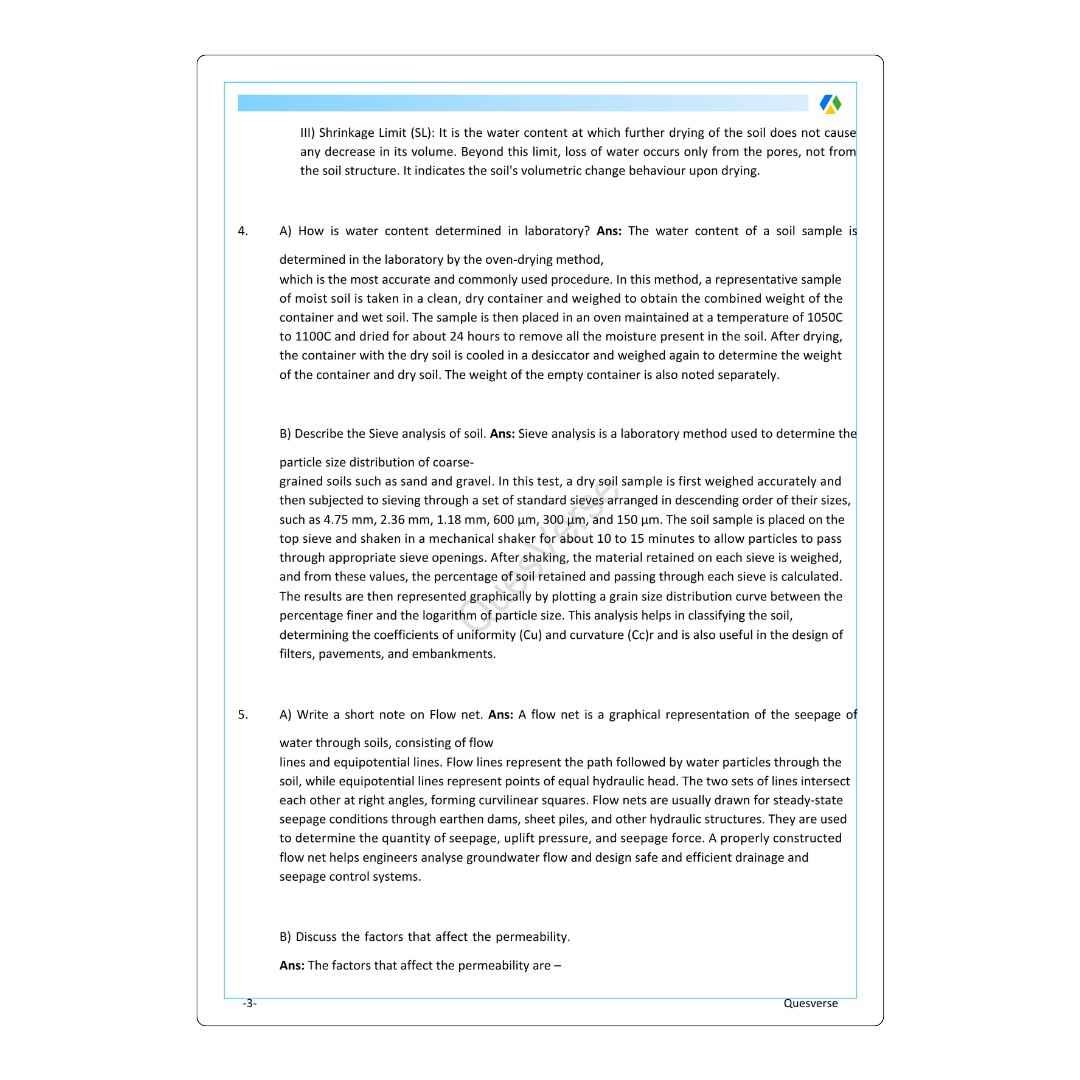 GeoTechnical & Foundation Engineering | Civil Engineering | PYQ Solutions | 5th Sem-Polytechnic Assam - Image 3