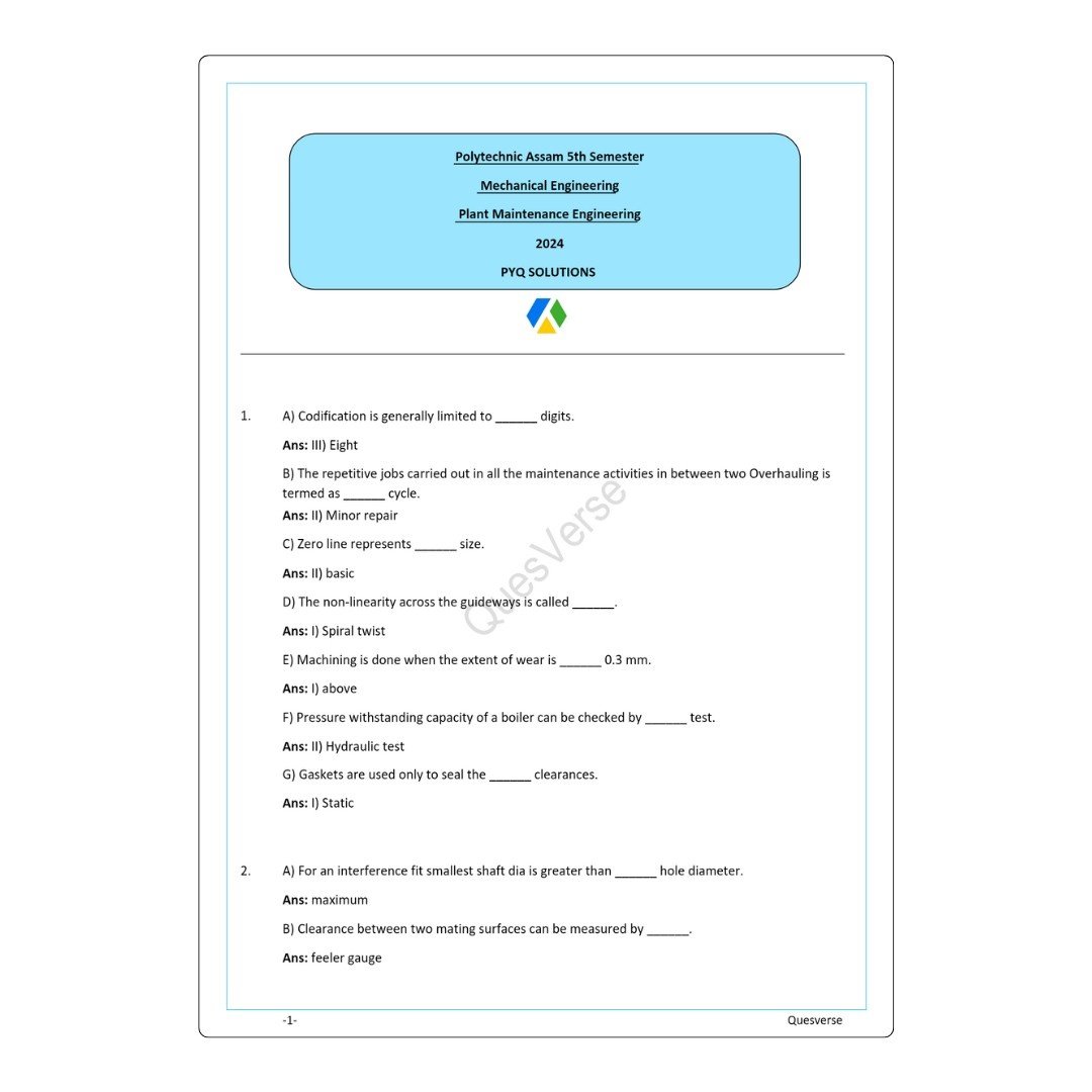 All in one Bundle pack | Mechanical Engineering | PYQ Solutions | 5th Sem Polytechnic Assam - Image 5
