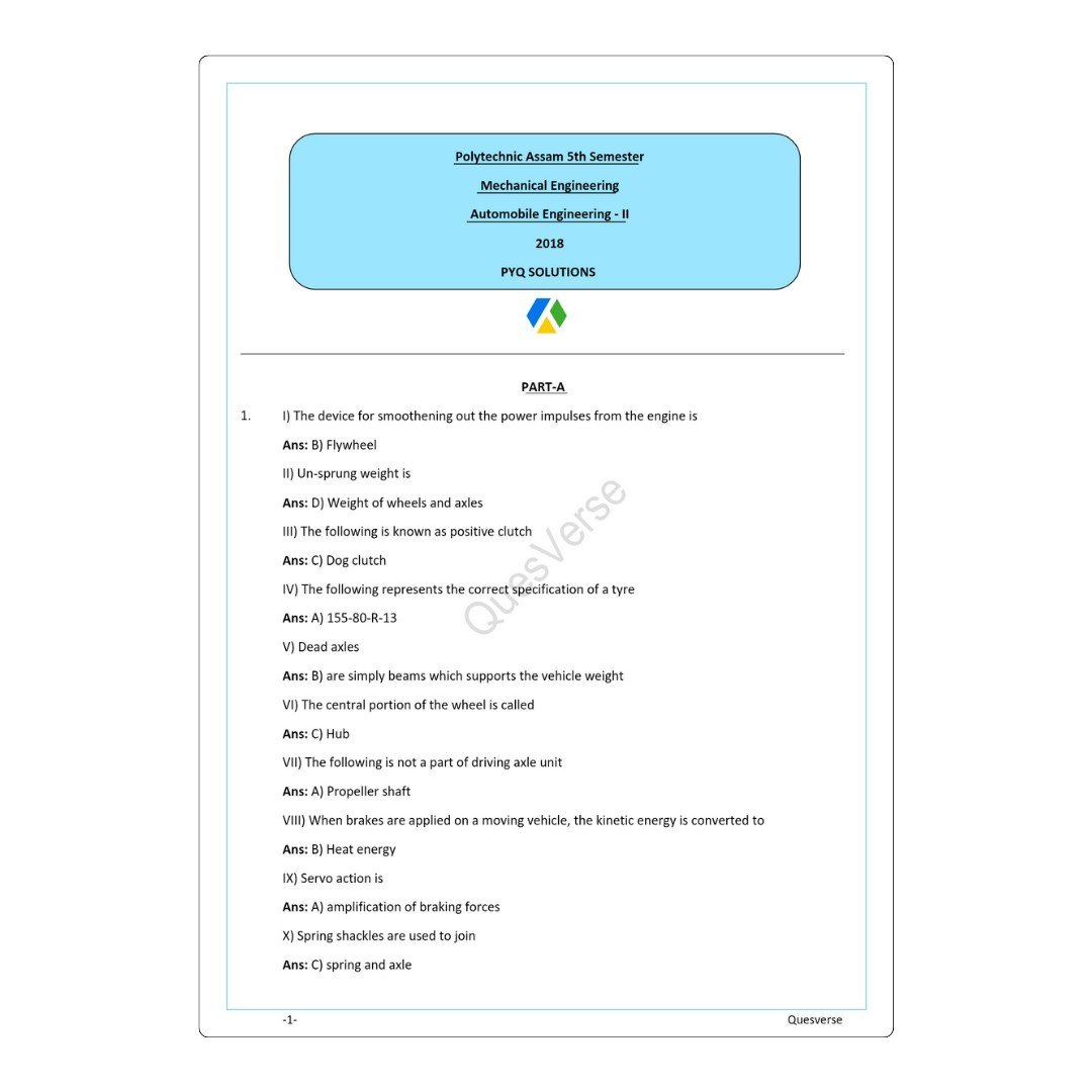 All in one Bundle pack | Mechanical Engineering | PYQ Solutions | 5th Sem Polytechnic Assam - Image 7