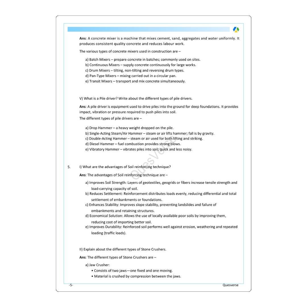 Construction Technique & equipment | Civil Engineering | PYQ Solutions | 5th Sem-Polytechnic Assam - Image 3