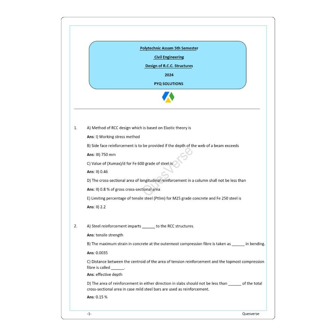 All in one Bundle pack | Civil Engineering | PYQ Solutions | 5th Sem Polytechnic Assam - Image 4