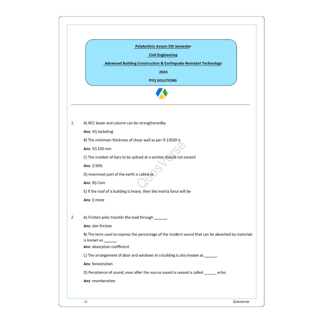 All in one Bundle pack | Civil Engineering | PYQ Solutions | 5th Sem Polytechnic Assam - Image 6