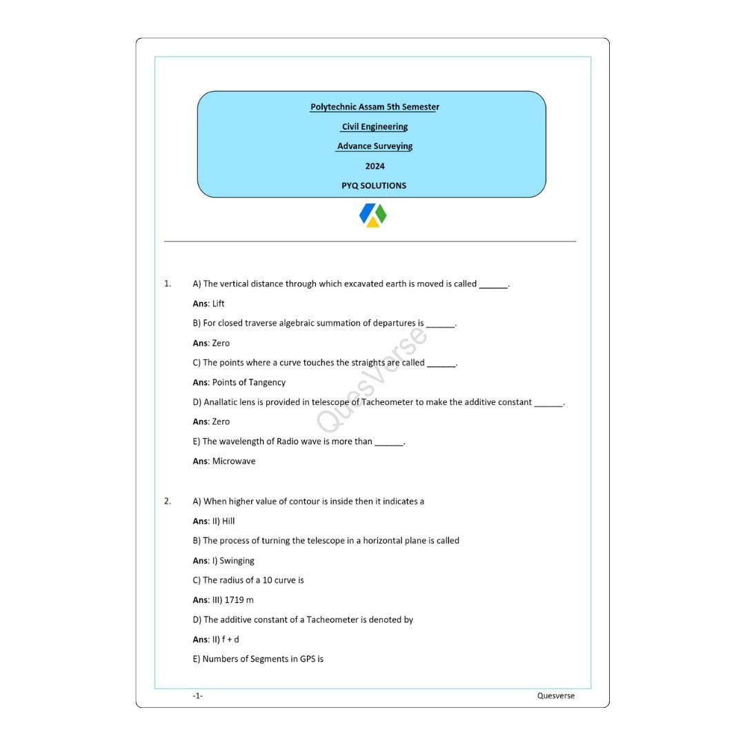All in one Bundle pack | Civil Engineering | PYQ Solutions | 5th Sem Polytechnic Assam - Image 2
