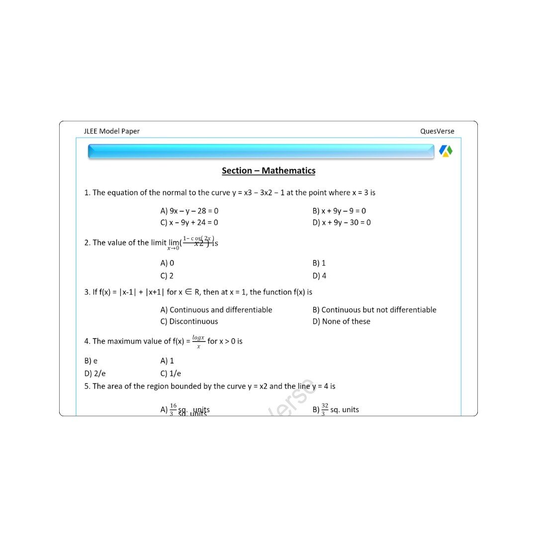 Joint Lateral Entrance Exam | Civil Engineering | Model Question Paper 2026 - Image 2