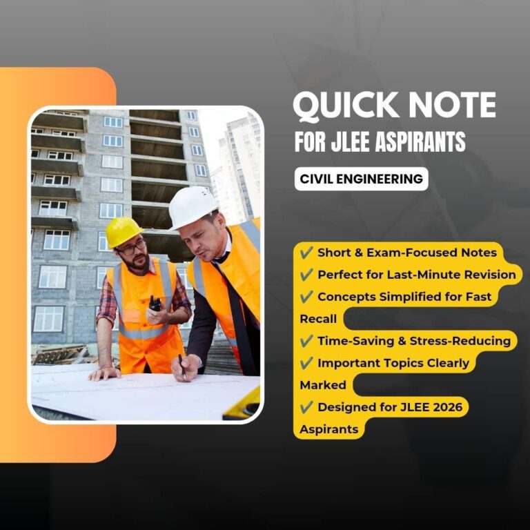Joint Lateral Entrance Exam | Civil Engineering | Quick Note
