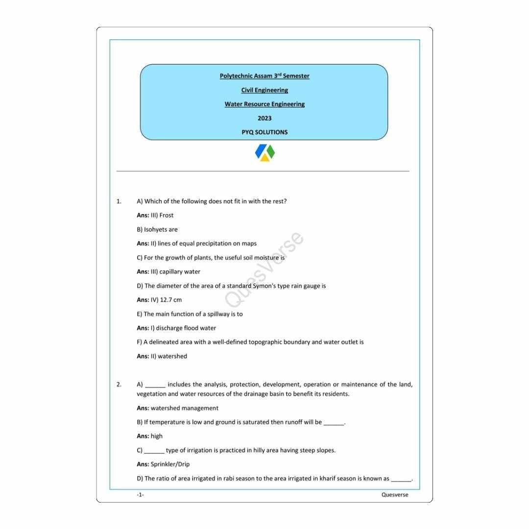 All in One Bundle Pack | Civil Engineering | PYQ Solutions | 3rd Sem Polytechnic Assam - Image 6