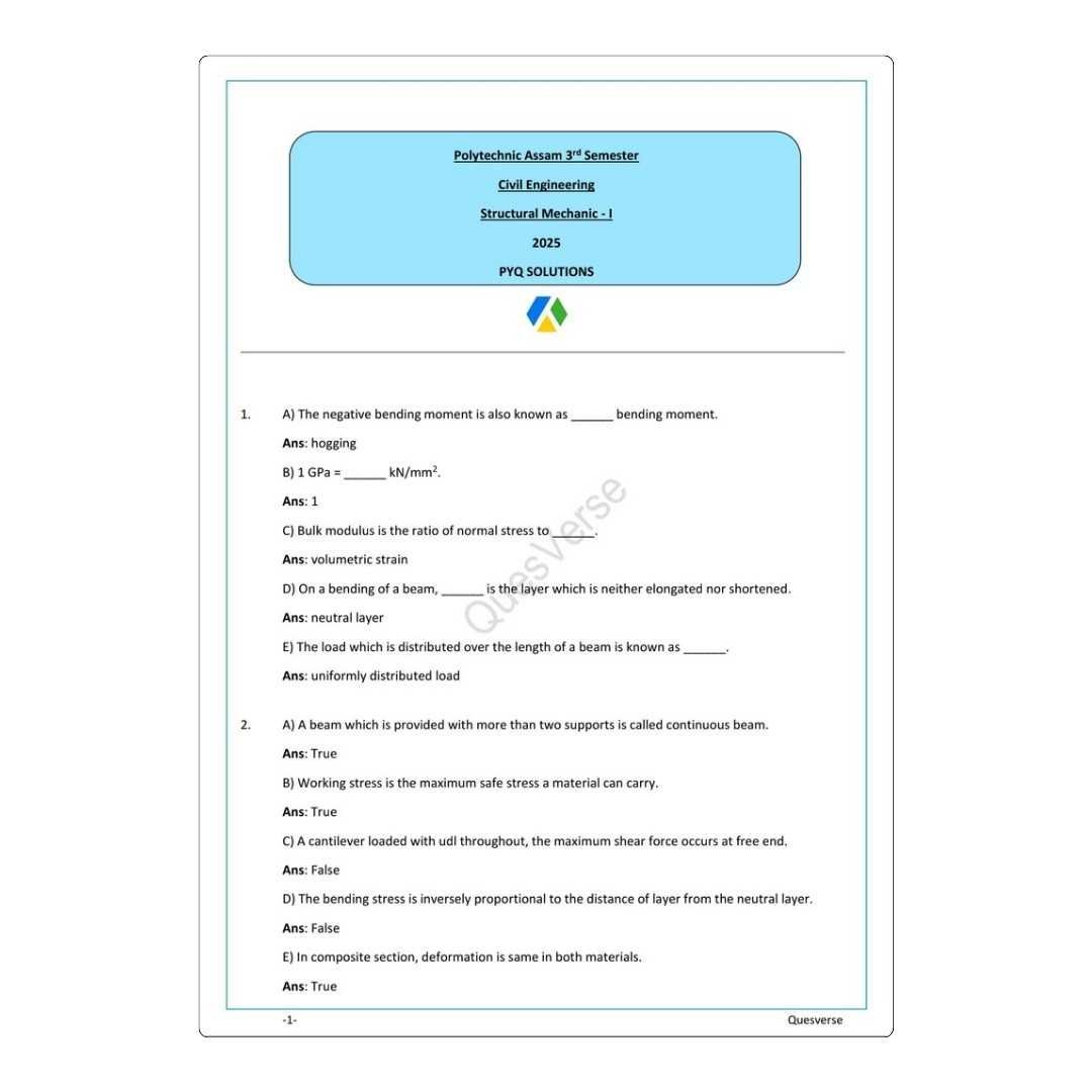 All in One Bundle Pack | Civil Engineering | PYQ Solutions | 3rd Sem Polytechnic Assam - Image 4